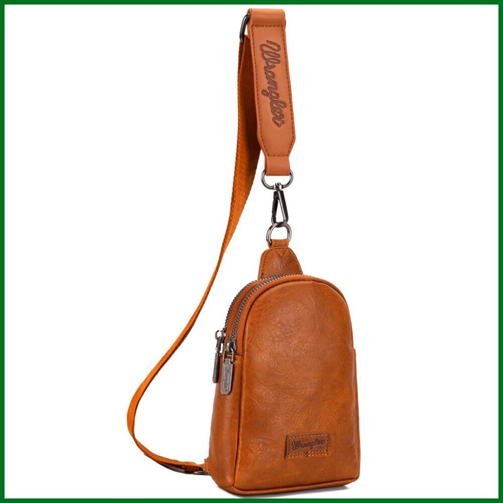 PU Leather Crossbody Sling Bag with Adjustable Strap